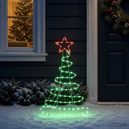 vidaXL LED-juletre LOVIISA 100 LED-lys Rød, Grønn 51 x 99 cm