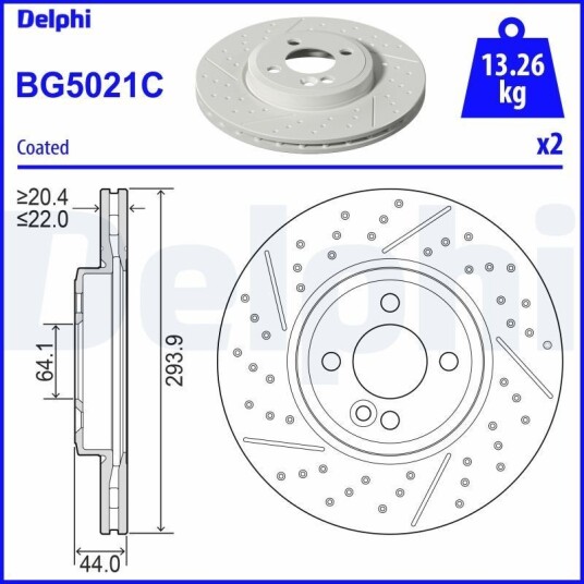 Bremseskive DELPHI BG5021C Bremseskive DELPHI BG5021C