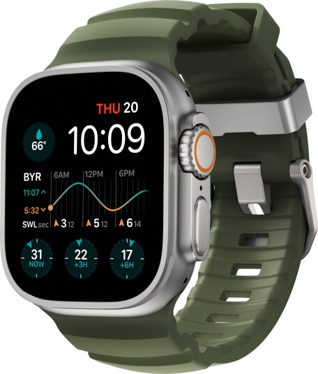 Nomad Rocky Point Silikonerem til Apple Watch 49/45/44/42mm   Natural Forest