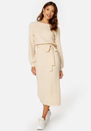 BUBBLEROOM Amira knitted dress Light beige M
