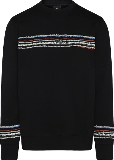 PS Paul Smith Mens Reg Fit Sweatshirt Stripes Black XXL