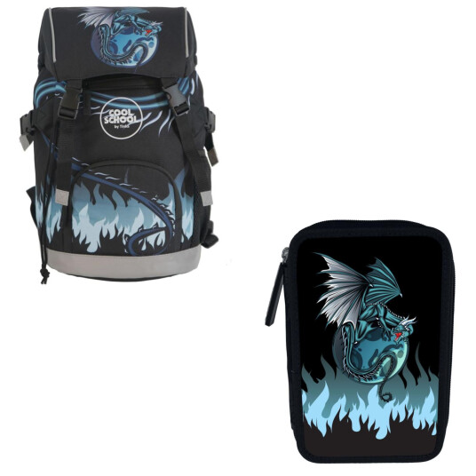 Tinka School Bag 22L & Double Pencil Case Dragon  1237448/ 1237485 