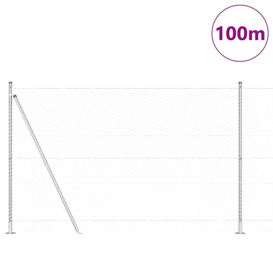 Gjerde med innlegg. sølv 1.4 x 100 m PVC belagt stål