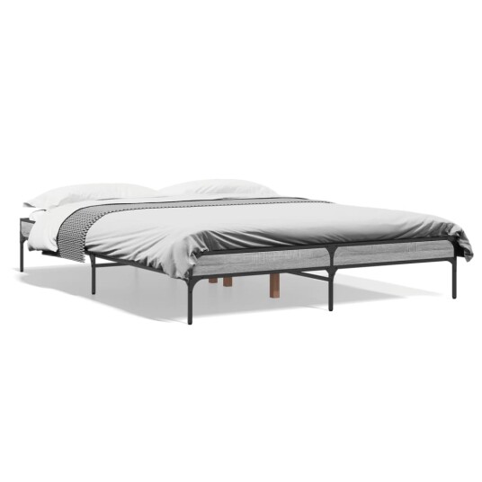  Sengeramme grå sonoma 140x200 cm konstruert tre og metall 8721012985452