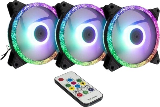 Inter-Tech Argus RGB Kabinettviftepakke 120mm - 3 stk - Svart Inter-Tech Argus RGB Kabinettviftepakke 120mm - 3 stk - Svart