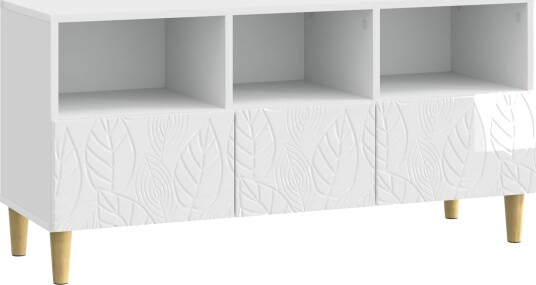 TV skap 102 x 34,5 x 50 cm Høgglans hvit Konstruert tre TV skap 102 x 34,5 x 50 cm Høgglans hvit Konstruert tre