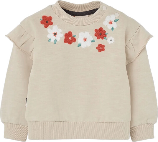 Boboli Fleece Sweatshirt Flame For Girl -Bci - Cream - 80
