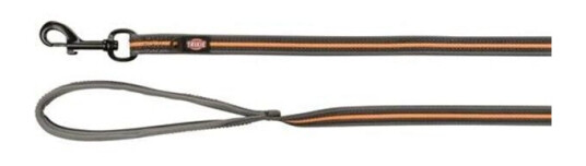 Trixie Fusion Tracking Leash Rubberised Mxl: 15 M/17 Mm Graphite/Papaya