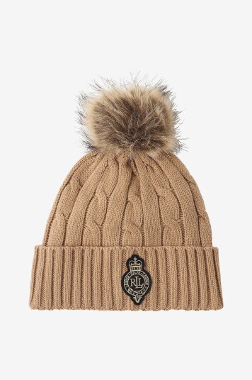 Ralph Lauren Lauren Lue Polyester Blend cable Crest Patch HT Beige Ralph Lauren Lauren Lue Polyester Blend cable Crest Patch HT Beige
