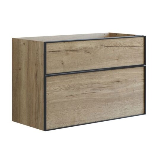 Dansani Inzo Alu-ramme Svart Underskap 2 Skuff Natur eik / 100cm Dansani Inzo Alu-ramme Svart Underskap 2 Skuff Natur eik / 100cm