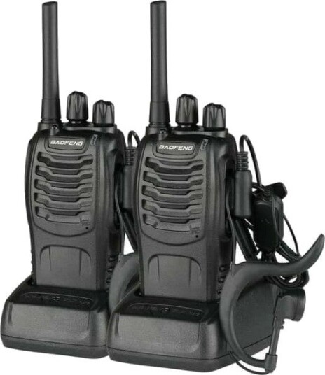 2-pak lang standby walkie-talkie 5 W svart 4,5\"