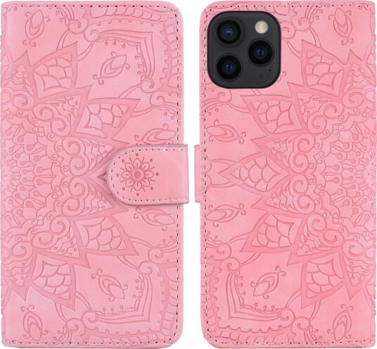 Trolsk Lommebokdeksel Mandala (iPhone 13 Pro) Rosa