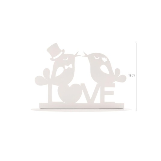 Kaketopp i Metall Lovebirds 12cm 