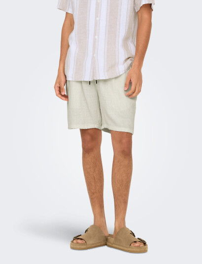 ONLY & SONS Onstel Linen Latham 0257 Shorts Noos - Beige - XS