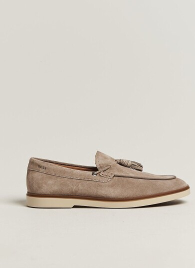 Boss BLACK Hedley Suede Tassle Loafer Dark Beige