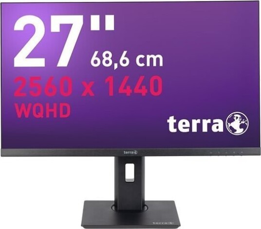 Terra 27" WQHD IPS PC-skjerm med HDMI og USB-C - 2560x1440, 75Hz, Høyttalere, Svart