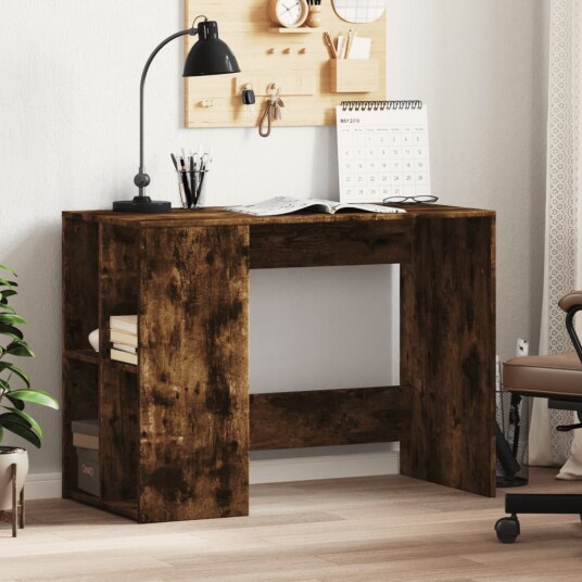  Skrivebord røkt eik 102x50x75 cm konstruert tre