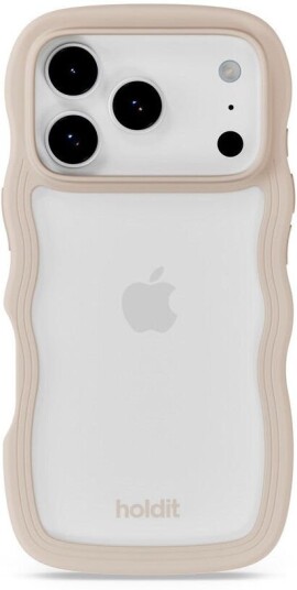 Holdit iPhone 17 Pro Max Wavy DekseLight Beige / Transparent