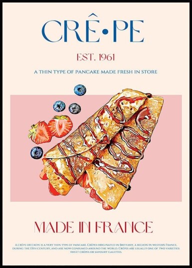 French Crepe Delight Poster Plakat / 50x70cm