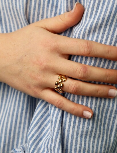 Timi of Sweden Elira - Chunky Ring Stainless Steel - Gold - 55