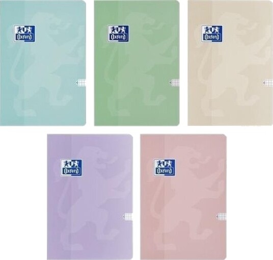 Oxford Notatbok B5/60K Ruter Touch Pastel 5 Stk