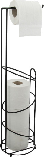 Spirella gulvstående papirholder rund matt svart black 150x150x620 mm