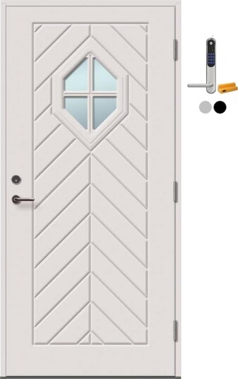 Ytterdør Tundøren Tun 570 Hvit med Yale Doorman Classic Home