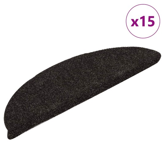 vidaXL Selvklebende trappematter 15 stk brun 56x17x3 cm nålestempel