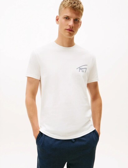 Tommy Jeans Tjm Reg Sign Backprint Ss T Ext White XL