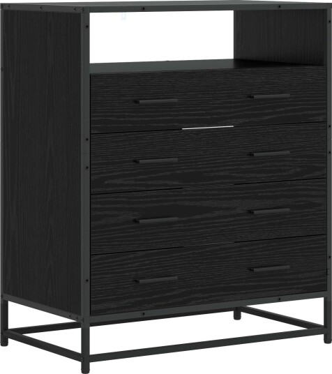 vidaXL Skuffeskap 4-Skuff Svart eik 70 x 41 x 83,5 cm Konstruert tre