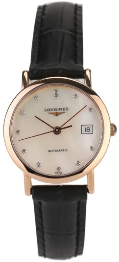 Longines Dameklokke L4.378.8.87.4 Elegant Hvit/Lær Ø27.2 mm