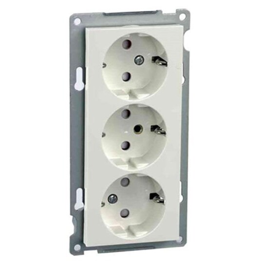 Elko Stikkontakt 3-veis innfelt med sentralplate S1093 PT Hvit - 1511803 Elko Stikkontakt 3-veis innfelt med sentralplate S1093 PT Hvit - 1511803