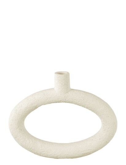 Present Time Vase Ring Oval Wide Cream IVORY H14CM