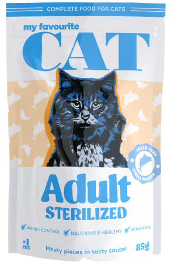 Tunfiskposer 85 g - My Favourite Cat - Våtfôr for Katt med Helse og Pels