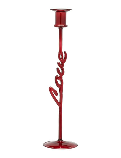 Anna + Nina Carmine Love Candle Holder - Red - H10CM Anna + Nina Carmine Love Candle Holder - Red - H10CM