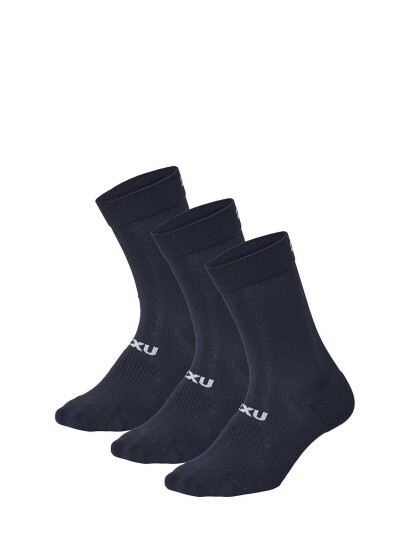 2XU Crew Socks 3 Pack Black XL 2XU Crew Socks 3 Pack Black XL
