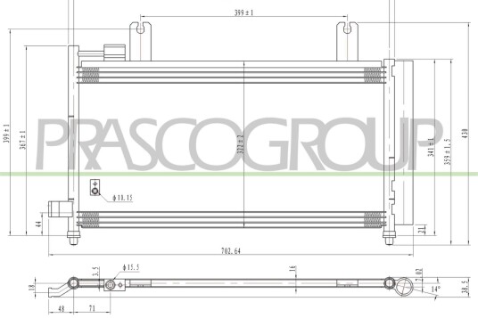 Kondensator, klimaanlegg PRASCO FT360C003
