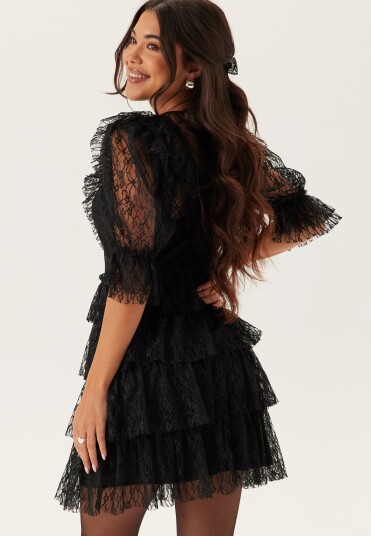 Bubbleroom Occasion Lace Frill Puff Sleeve Dress