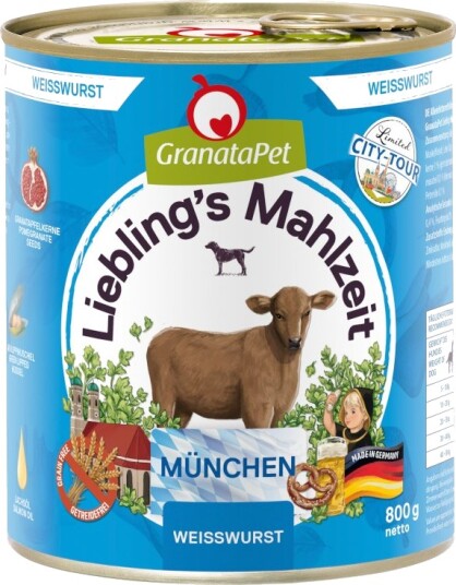 Granatapet Våtfôr Liebling'S Måltid City Tour München Kalvekjøttpølse 6 X 800 G