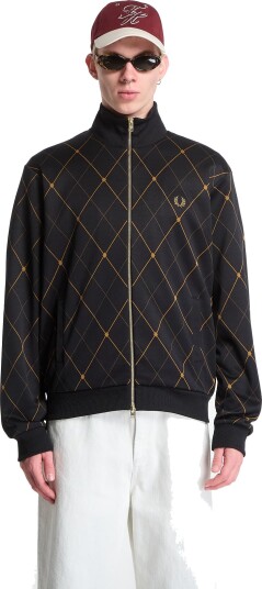 Fred Perry Argyle Track Jacket Black L