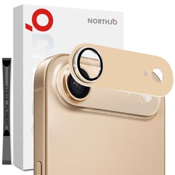 Northjo iPhone Air full beskyttelse matt metall og kameralinsebeskytter i herdet glass   gull