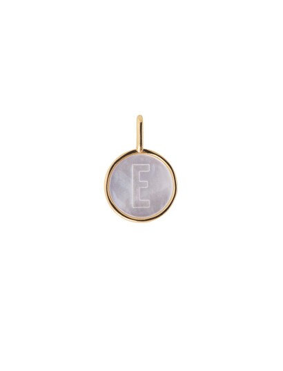 Design Letters Pearl Charm Gold A-Z - Gold - ONE SIZE