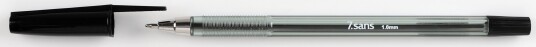 Kulepenn 7sans 1mm sort metallspiss