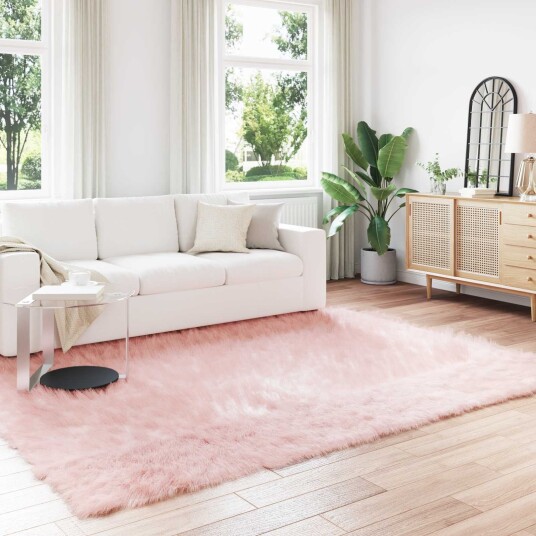  Faux Skinnmatte Tafalla Rosa 200 x 280 cm Polyester