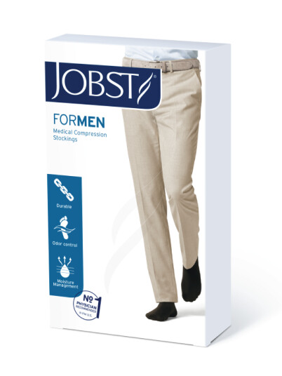 JOBST Jobst for Men lårstrømpe sort, Klasse 2, small, 1 par JOBST Jobst for Men lårstrømpe sort, Klasse 2, small, 1 par