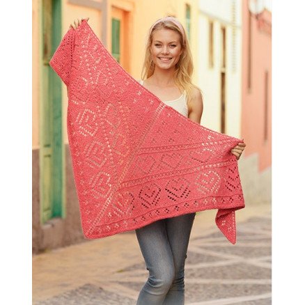 Â Heart Me by DROPS Design Sjal Strikkeoppskrift 182x91 cm