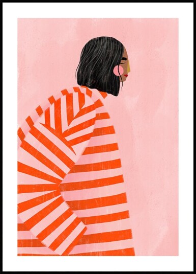 Woman With the Orange Stripes Plakat Plakat / 70x100cm Woman With the Orange Stripes Plakat Plakat / 70x100cm
