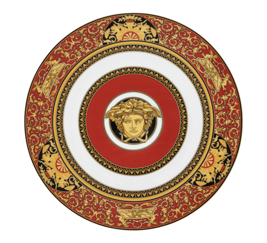 Versace Medusa rundt serveringsfat 33 cm rød