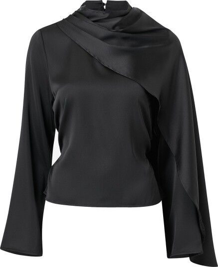 Gina Tricot Svart Cape Blouse til Dame