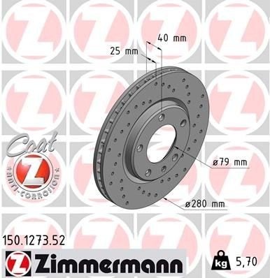 ZIMMERMANN 150.1273.52 Bremseskive